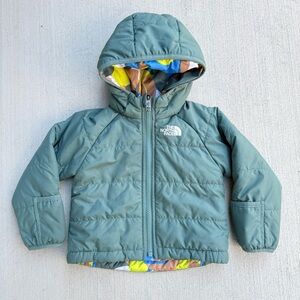 The North Face Baby Boy Reversible Perrito Hooded Jacket 6-12M Green Abstract